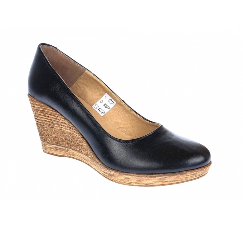 OFERTA  marimea  36, 41  - Pantofi dama, casual, din piele naturala box, platforme de 7 cm - MARA LP3550N