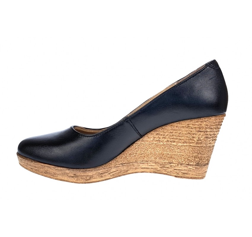 OFERTA  marimea  36, 41  - Pantofi dama, casual, din piele naturala box, platforme de 7 cm - MARA LP3550N