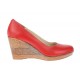 Oferta  marimea 36, 37 - Pantofi dama, casual, din piele naturala rosie cu platforma de 7 cm  LP3550RED