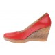 Oferta  marimea 36, 37 - Pantofi dama, casual, din piele naturala rosie cu platforma de 7 cm  LP3550RED