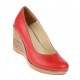 Oferta  marimea 36, 37 - Pantofi dama, casual, din piele naturala rosie cu platforma de 7 cm  LP3550RED
