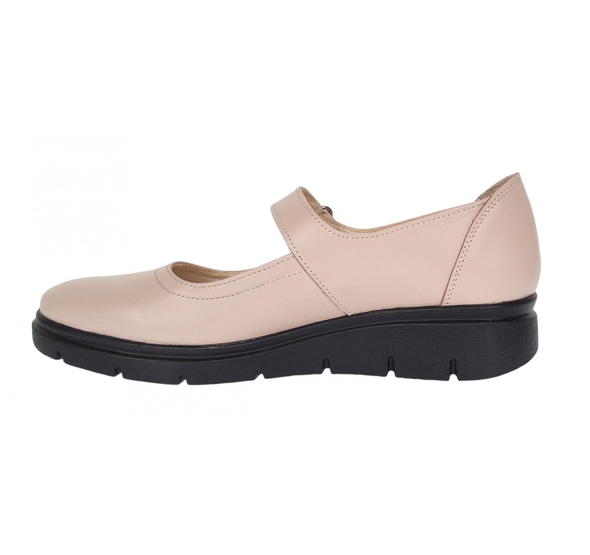 Oferta marimea 35, 39 - Pantofi dama din piele naturala cu bareta, Bej - LP38BEJ