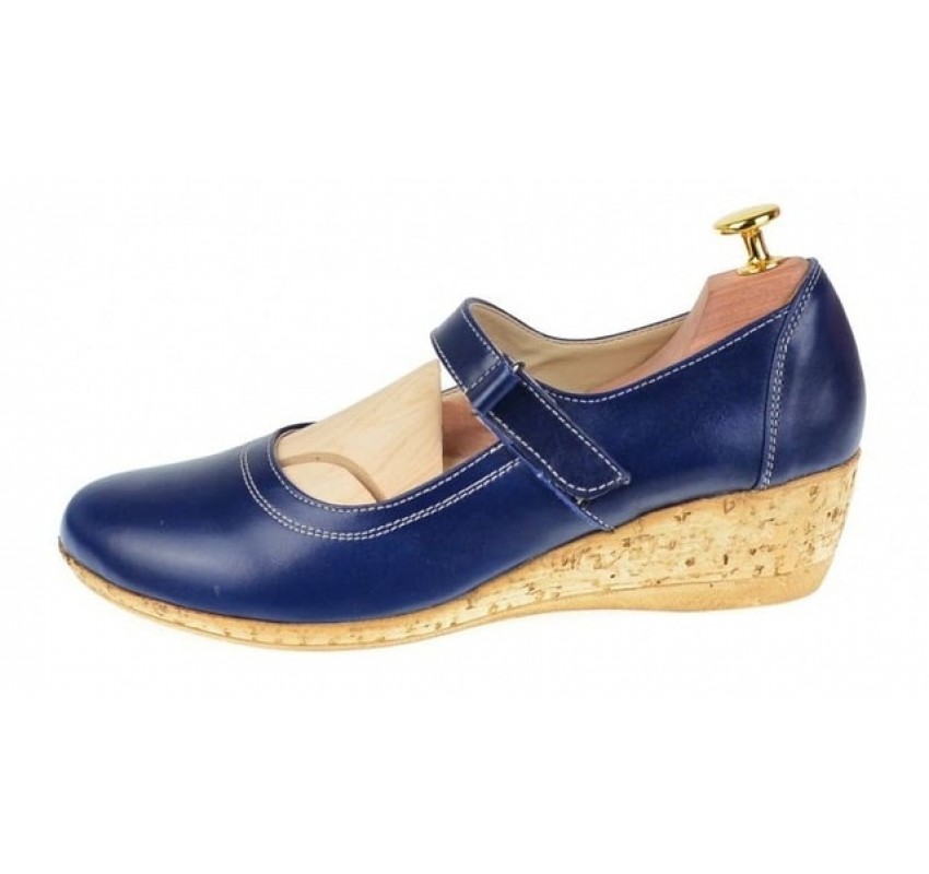 Oferta marimea 38 - Pantofi dama casual din piele naturala cu bareta MALTA - LP38BL