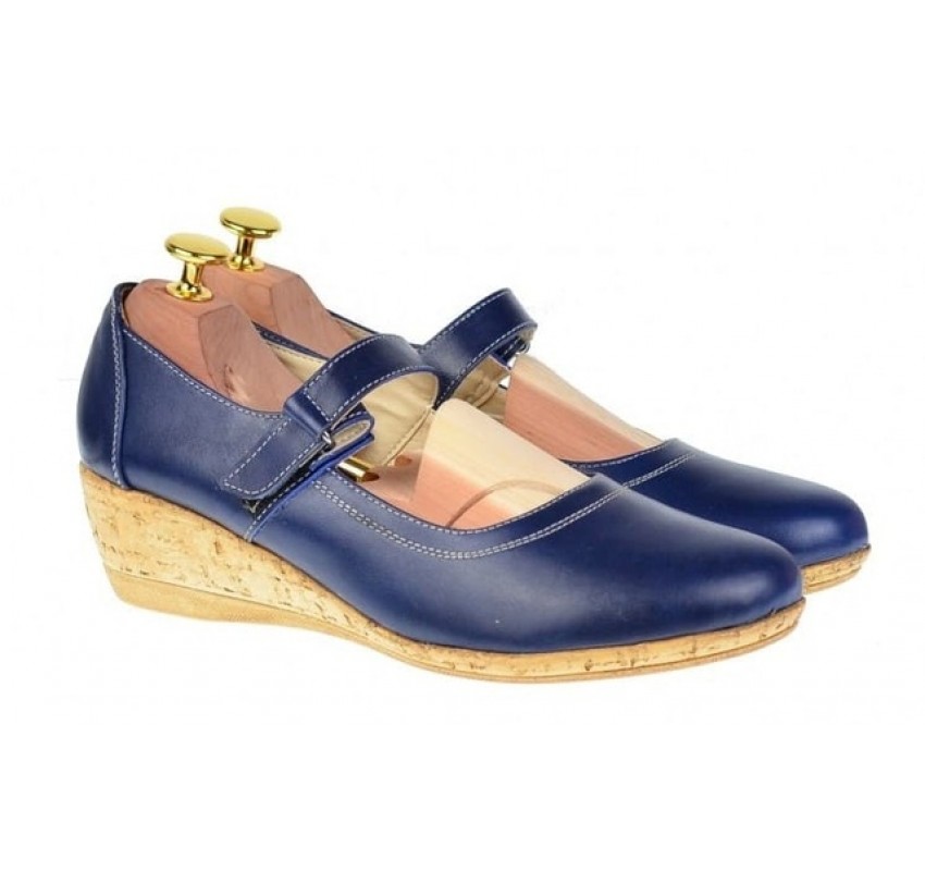 Oferta marimea 38 - Pantofi dama casual din piele naturala cu bareta MALTA - LP38BL