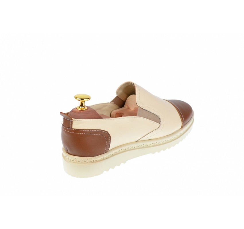 OFERTA marimea 37 - Pantofi dama casual din piele naturala cu elastic - LP39MBEJ