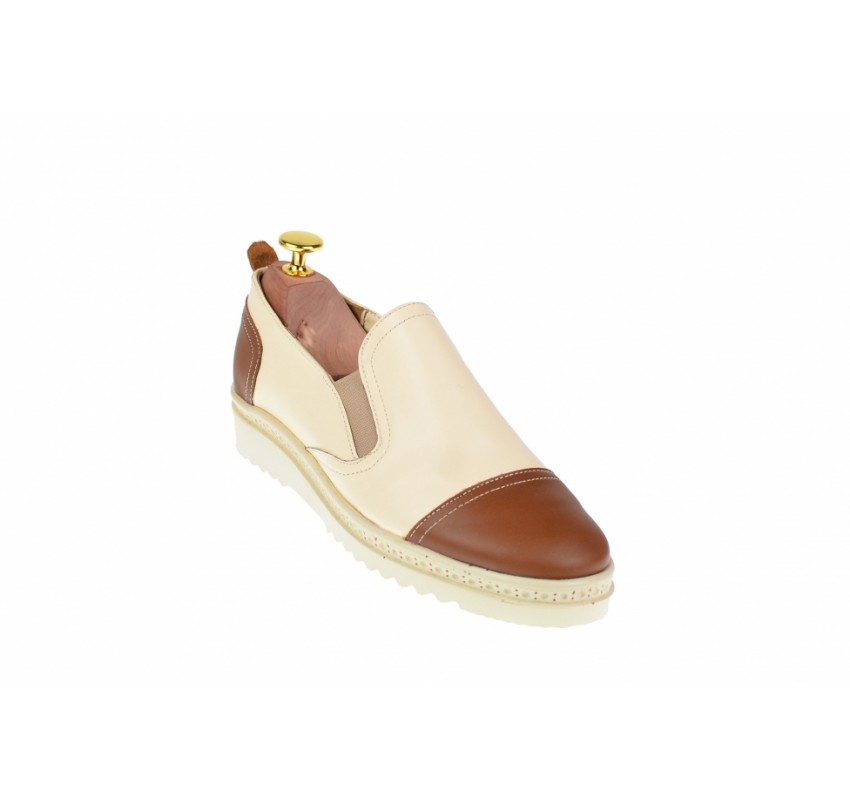 OFERTA marimea 37 - Pantofi dama casual din piele naturala cu elastic - LP39MBEJ