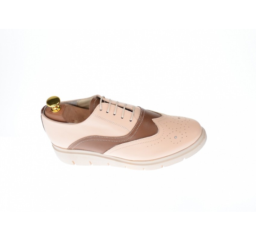 OFERTA! Marimea 36, Pantofi dama casual, din piele naturala Bej, LP40BB
