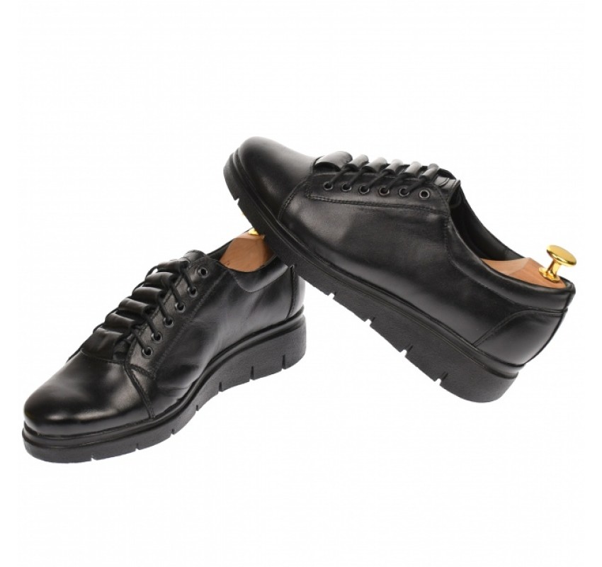 OFERTA marimea 40 - Pantofi dama, casual, din piele naturala box, negri, - LP502NBOX OFERTA marimea 40 - Pantofi dama, casual, din piele naturala box, negri, - LP502NBOX