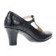 Pantofi dama eleganti din piele naturala cu bareta si varf lac - LP50N