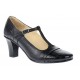 Pantofi dama eleganti din piele naturala cu bareta si varf lac - LP50N