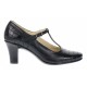 Pantofi dama eleganti din piele naturala cu bareta si varf lac - LP50N