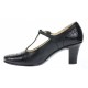 Pantofi dama eleganti din piele naturala cu bareta si varf lac - LP50N