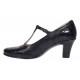 Pantofi dama eleganti din piele naturala cu bareta si varf lac - LP50N