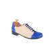 Oferta marimea 35 -  Pantofi dama, casual, din piele naturala (albastru cu bej) LP53ALBEJ