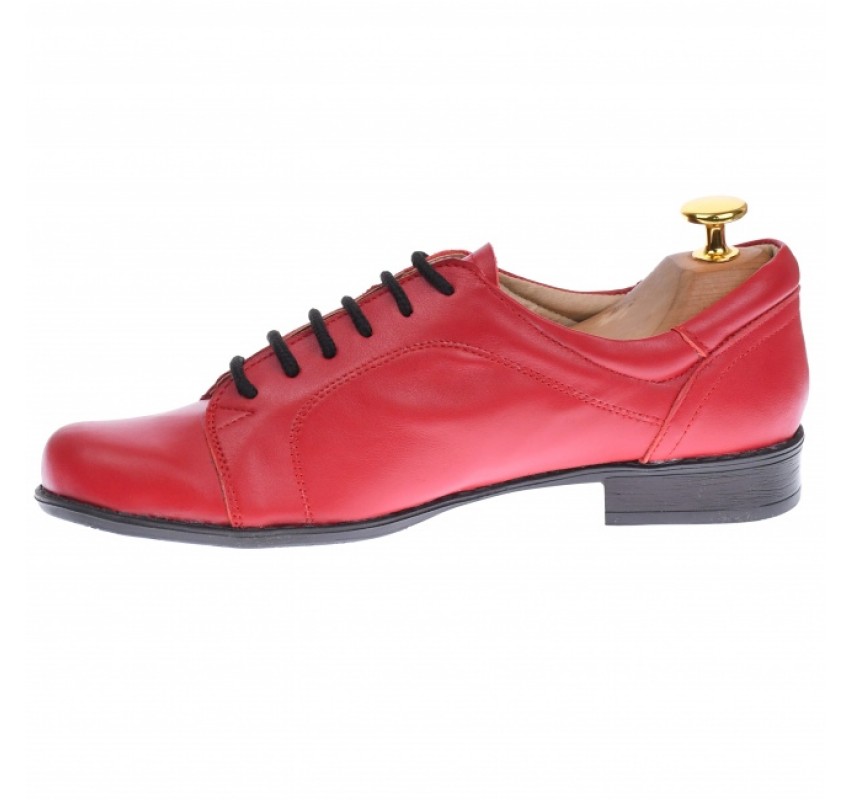 Oferta marimea 39 -  Pantofi dama, model casual din piele naturala, rosii - LP53RED