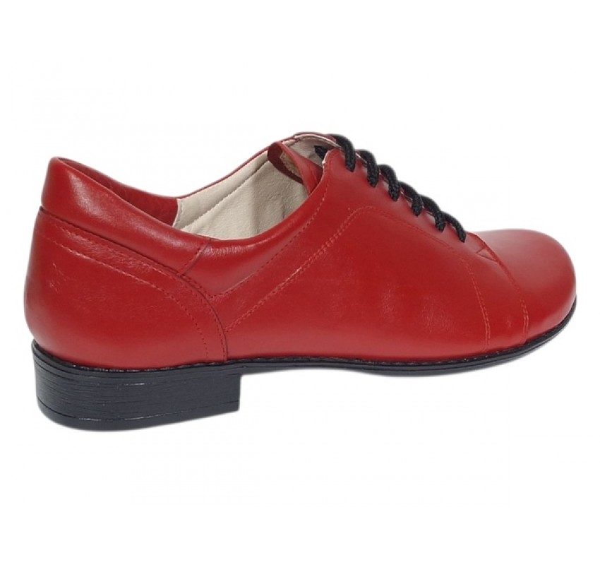 Marimea 39, 40 Pantofi dama model casual din piele naturala rosu box - LP53RED