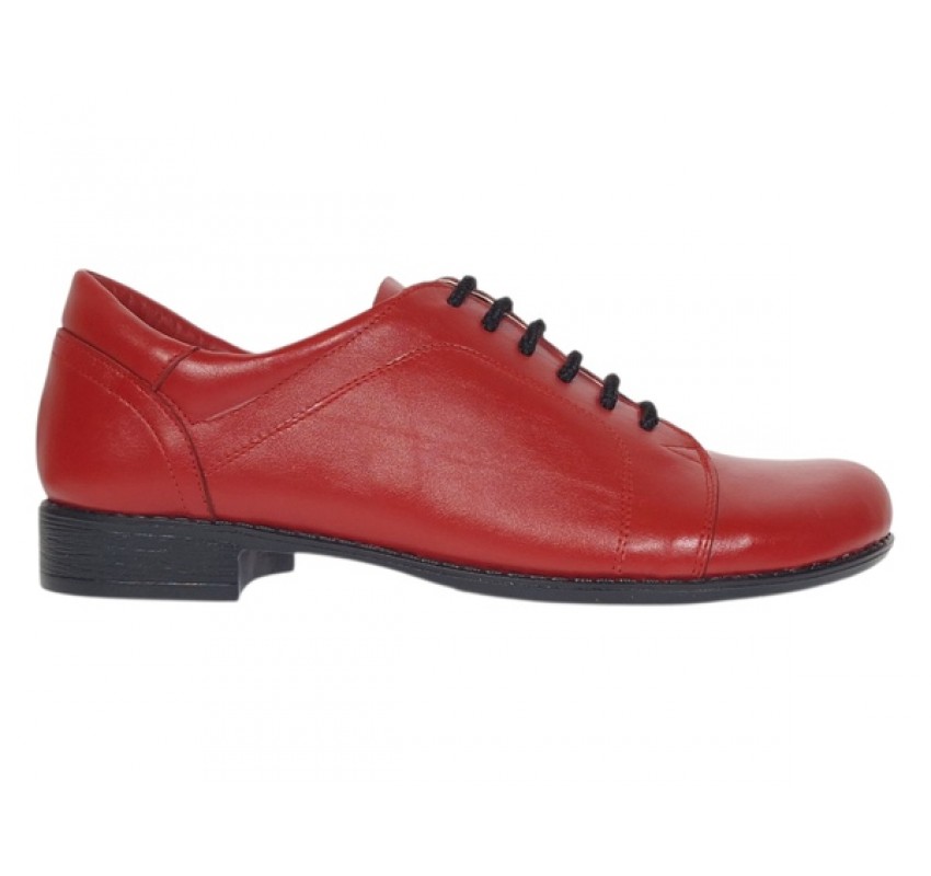 Marimea 39, 40 Pantofi dama model casual din piele naturala rosu box - LP53RED