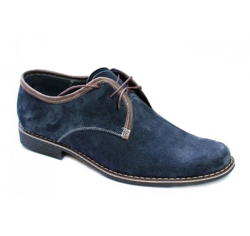 Pantofi barbati la reducere din piele Intoarsa naturala bleumarin LP80VELBL