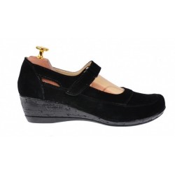 Pantofi dama decupati marimea 38,  din piele naturala intoarsa, foarte comozi - Model Mara Negru LP9154NVEL