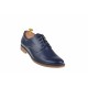 Oferta marimea 41, 43- Pantofi barbati casual din piele naturala box, bleumarin - LPABLM
