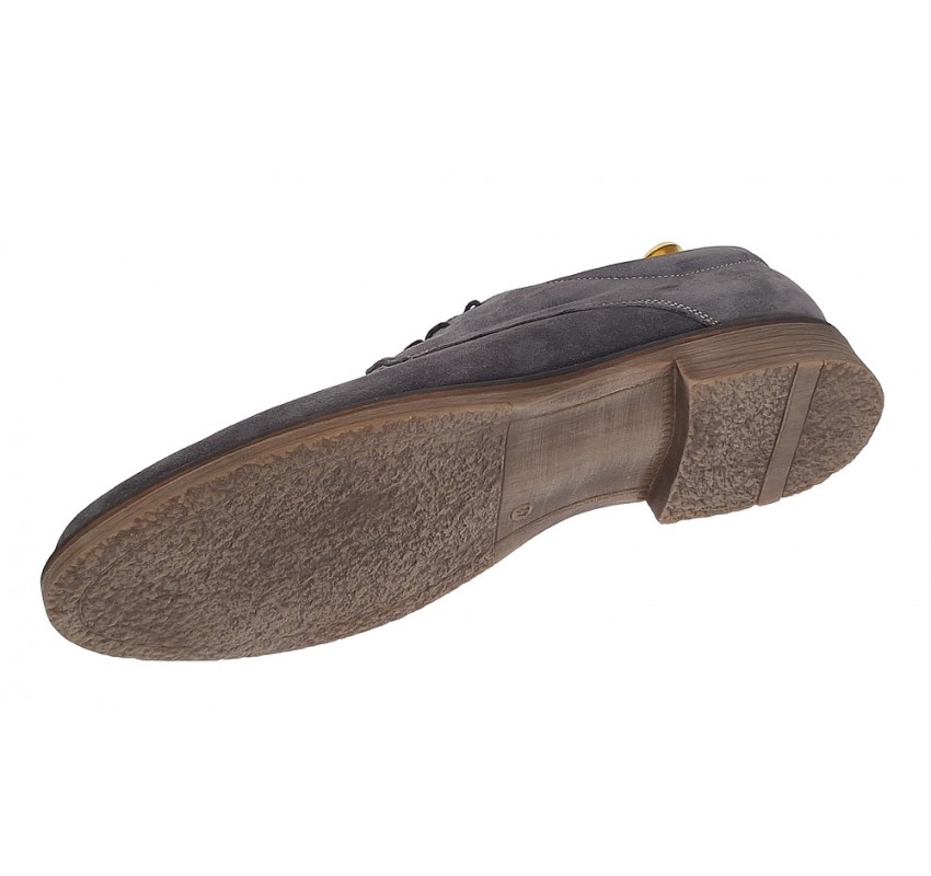 Oferta marimea 40 -Pantofi barbati casual din piele naturala intoarsa gri, LPAGRIVEL2