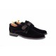 Oferta marimea 41, pantofi casual din piele naturala intoarsa de culoare neagra - LPANM