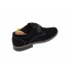 Oferta marimea 41, pantofi casual din piele naturala intoarsa de culoare neagra - LPANM