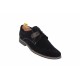 Oferta marimea 41, pantofi casual din piele naturala intoarsa de culoare neagra - LPANM