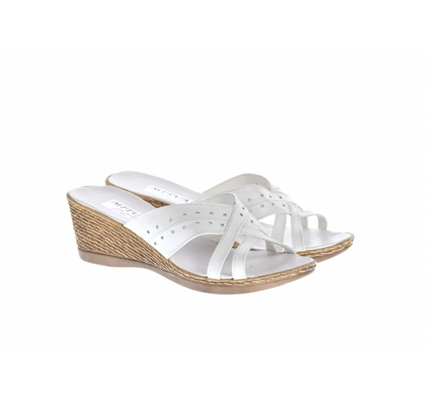 OFERTA! marimea 37, 38  -  Papuci dama de vara cu platforme de 5 cm, din piele naturala - LPAP5ABOX
