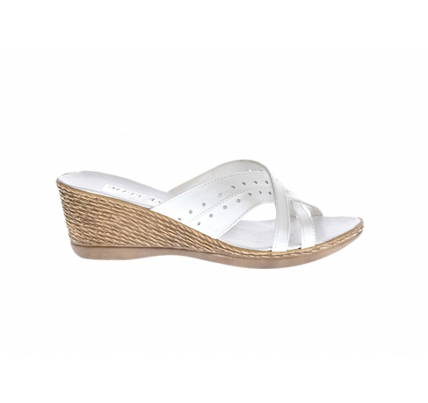 OFERTA! marimea 37, 38  -  Papuci dama de vara cu platforme de 5 cm, din piele naturala - LPAP5ABOX