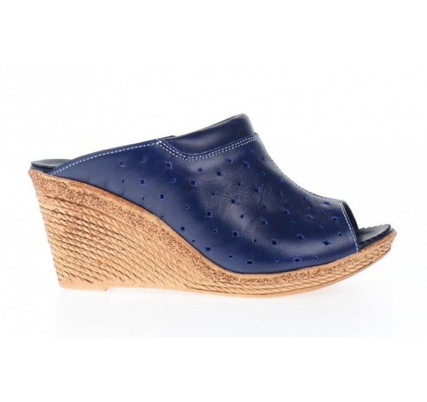 Oferta marimea  36, 37,  40-  Saboti dama de vara din piele naturala cu perforatii - LPAPUCTEABL