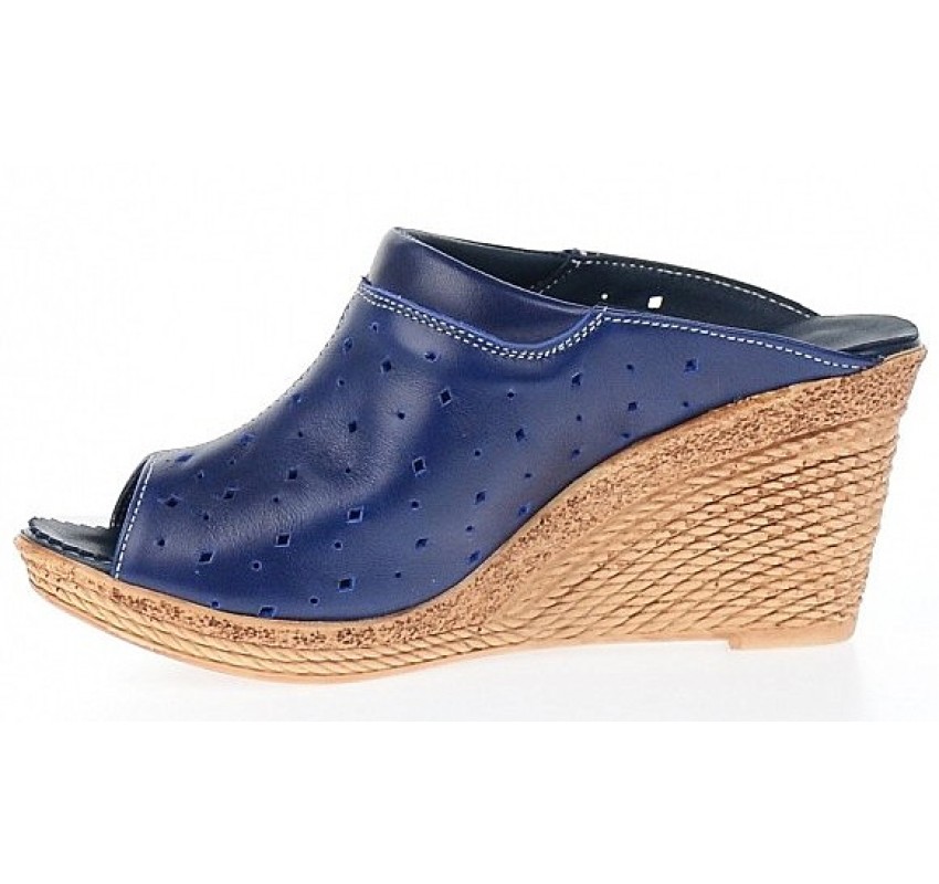 Oferta marimea  36, 37,  40-  Saboti dama de vara din piele naturala cu perforatii - LPAPUCTEABL