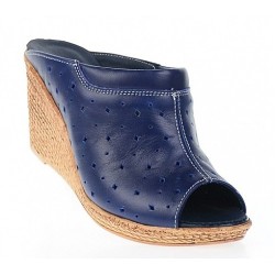 Oferta marimea  36, 37,  40-  Saboti dama de vara din piele naturala cu perforatii - LPAPUCTEABL