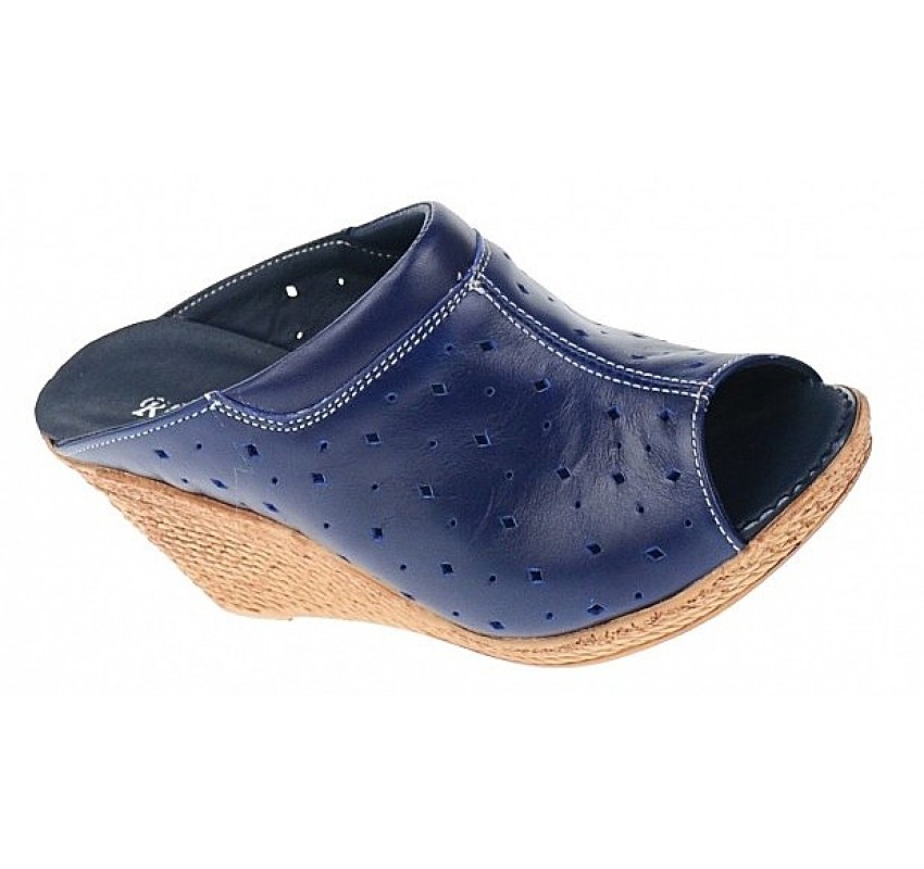 Oferta marimea  36, 37,  40-  Saboti dama de vara din piele naturala cu perforatii - LPAPUCTEABL