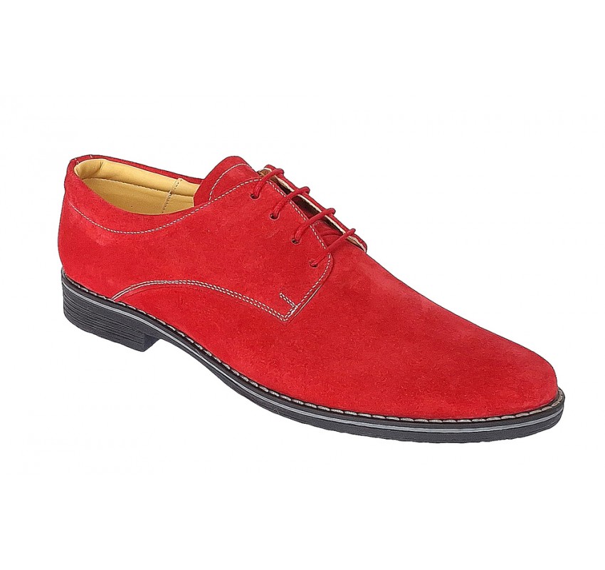 Oferta limitata pentru marimea 42, 43, Pantofi rosii barbati casual - eleganti din piele naturala intoarsa - CARLO LPARVELTG