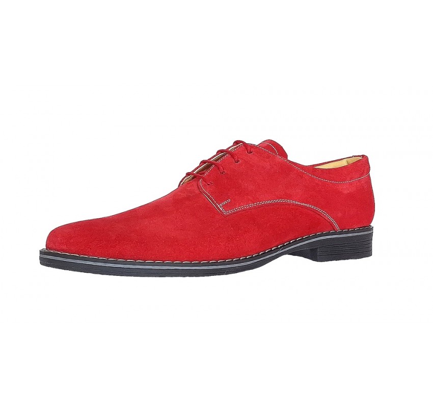 Oferta limitata pentru marimea 42, 43, Pantofi rosii barbati casual - eleganti din piele naturala intoarsa - CARLO LPARVELTG