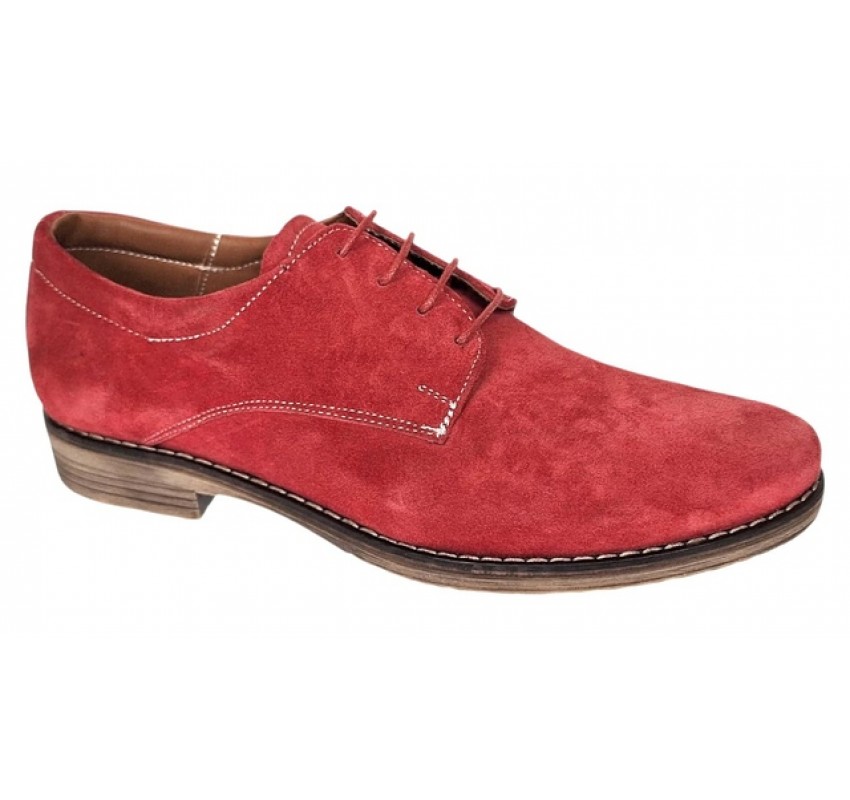 Oferta Marimea 39, 40, 42 Pantofi barbati casual din piele naturala intoarsa Rosu LPARVELTM