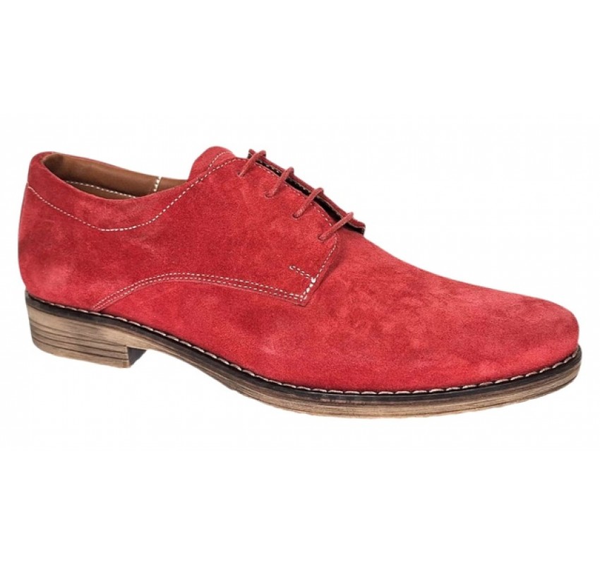 Oferta Marimea 39, 40, 42 Pantofi barbati casual din piele naturala intoarsa Rosu LPARVELTM