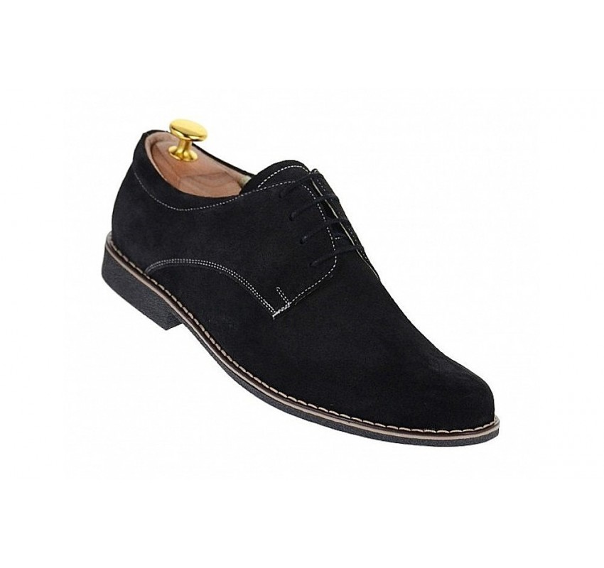 OFERTA marimea 44! Pantofi barbati casual din piele naturala, culoare neagra LPASN