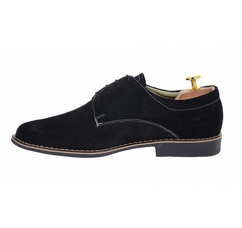 OFERTA marimea 44! Pantofi barbati casual din piele naturala, culoare neagra LPASN