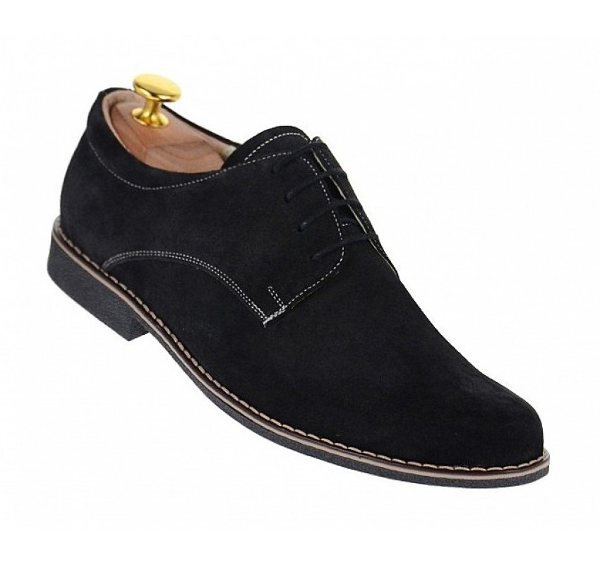 OFERTA marimea 44! Pantofi barbati casual din piele naturala, culoare neagra LPASN