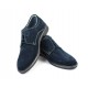 Oferta marimea 37, 40, 45 -Pantofi barbati casual, eleganti din piele naturala intoarsa bleumarin - LPAVELBLM
