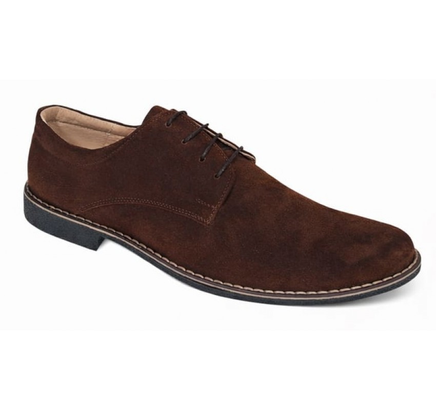 Oferta 42, 44 Pantofi barbati casual din piele naturala intoarsa maro brun LPAVELMARO