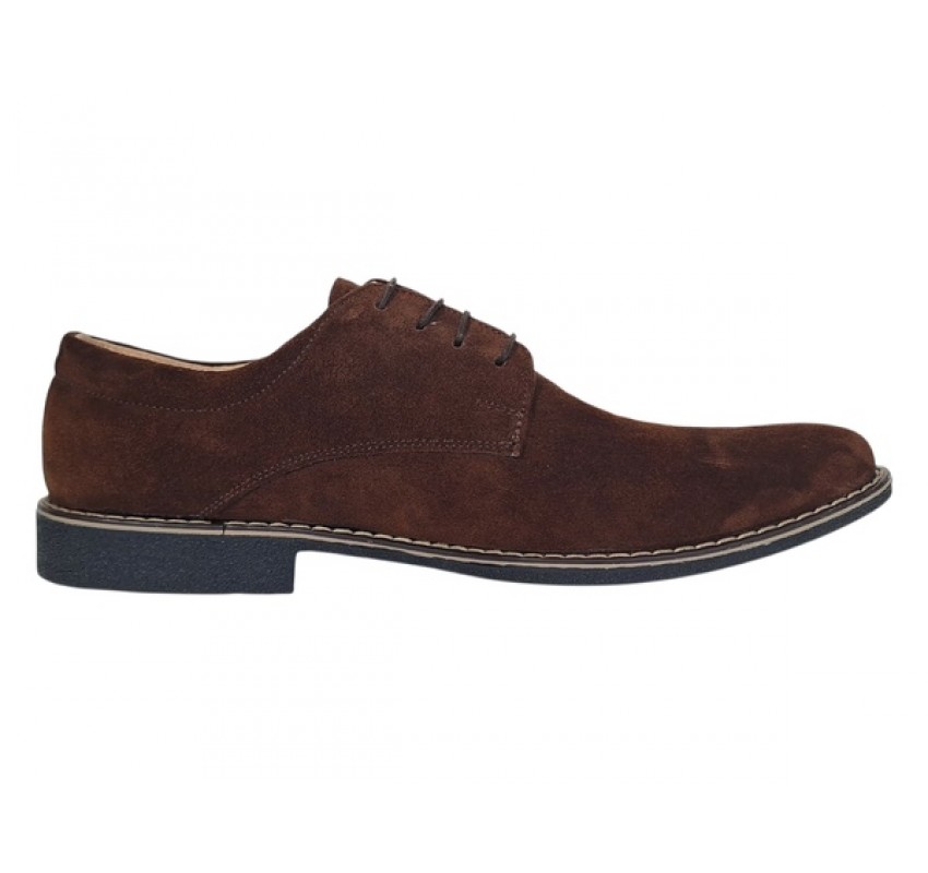 Oferta 42, 44 Pantofi barbati casual din piele naturala intoarsa maro brun LPAVELMARO