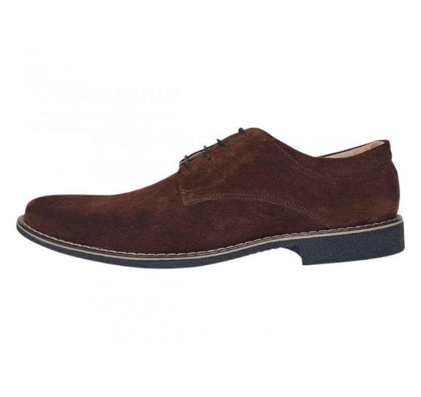 Oferta 42, 44 Pantofi barbati casual din piele naturala intoarsa maro brun LPAVELMARO