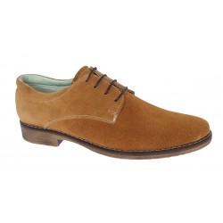 Pantofi barbati casual din piele naturala intoarsa maro camel - LPAVELM