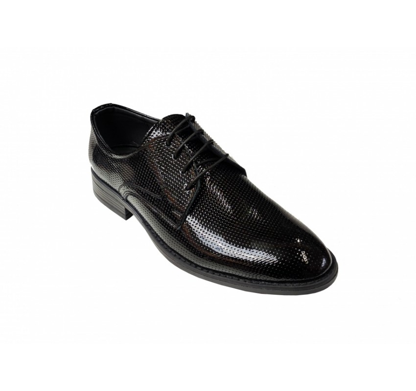 Pantofi barbati eleganti, din piele naturala, Negru LAC, CIUCALETI SHOES - LPB101LACG