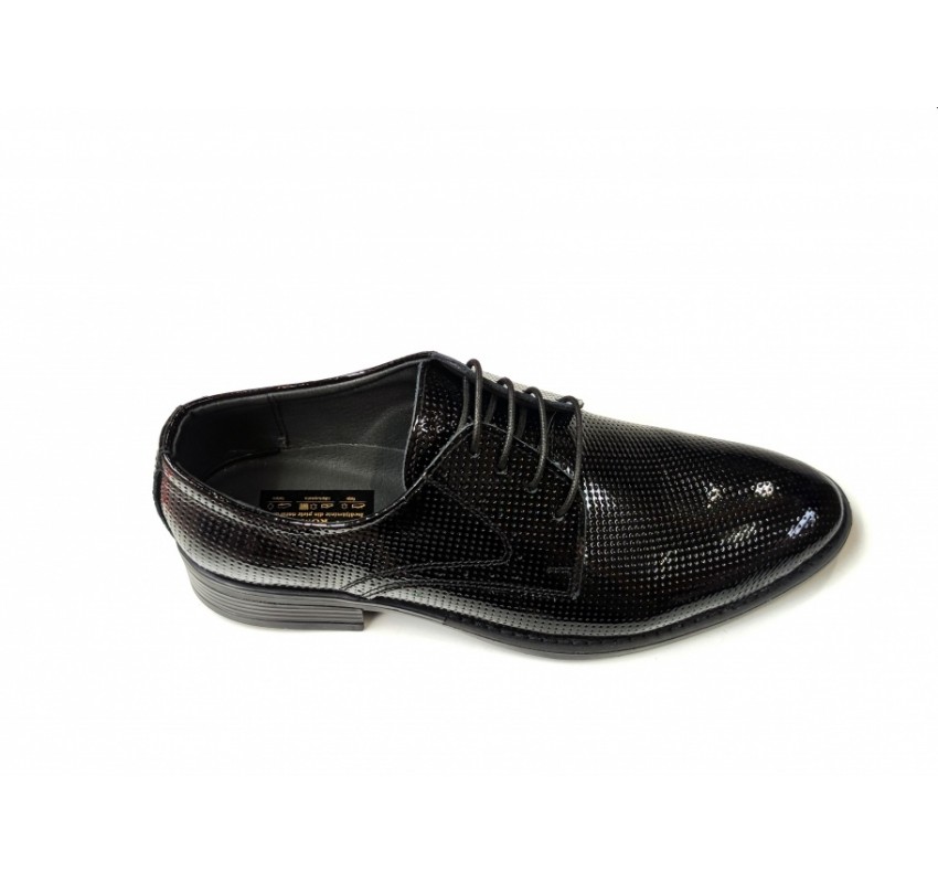 Pantofi barbati eleganti, din piele naturala, Negru LAC, CIUCALETI SHOES - LPB101LACG
