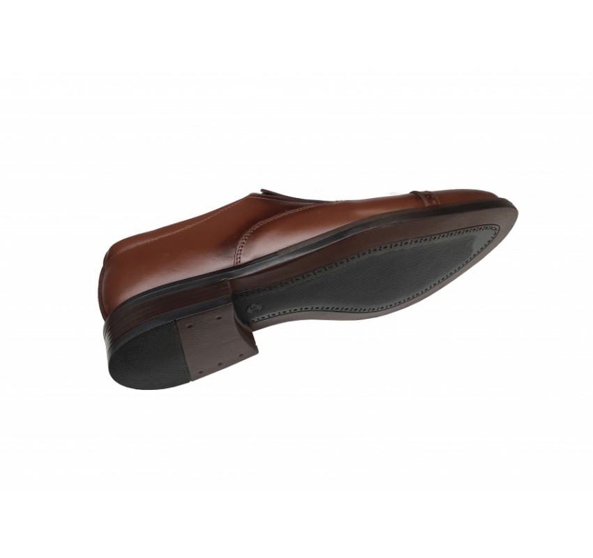 OFERTA MARIMEA  41,   42   -  Pantofi barbati eleganti, din piele naturala, Maro, cu elastic, CIUCALETI SHOES - LPB101TGEM