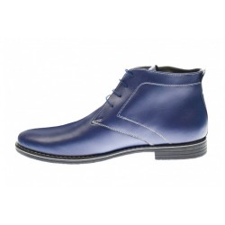 Ghete barbati casual, elegante din piele naturala imblanite, bleumarin - LPHBONDBLM